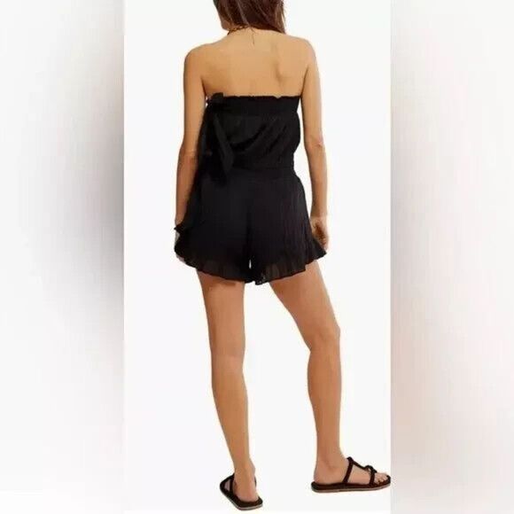 New Free People Feelin' Fancy Romper NEW Size XS Black - Picture 4 of 6
